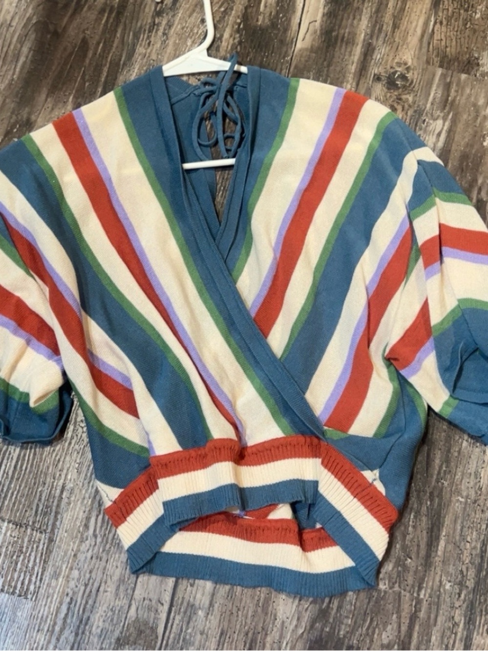 Vibrant Multi-Stripe Wrap style Top